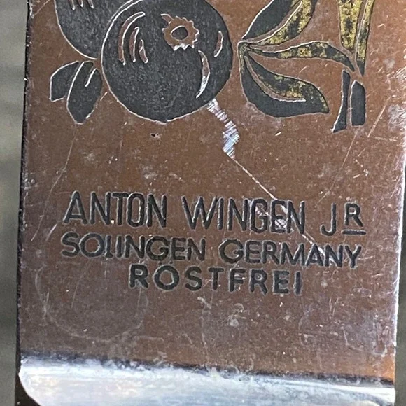 Anton Wingen Jr Solingen Germany Carve Stag Horn Handle Etched Turkey Knife Fork